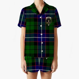 ScotsTee Shop Scottish Russell SC Crest Women's Short Sleeve Short Set Tartan Pyjama Set