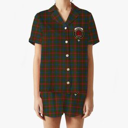 ScotsTee Shop Scottish Wilson Janet Crest Women's Short Sleeve Short Set Tartan Pyjama Set