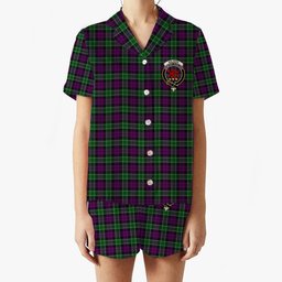 ScotsTee Shop Scottish Wilsons 158 Crest Women's Short Sleeve Short Set Tartan Pyjama Set