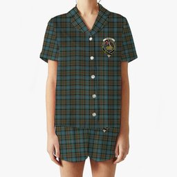 ScotsTee Shop Scottish Paisley Crest Women's Short Sleeve Short Set Tartan Pyjama Set