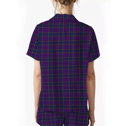ScotsTee Shop Scottish Wardlaw Modern Crest Women's Short Sleeve Short Set Tartan Pyjama Set