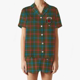 ScotsTee Shop Scottish Wilson Janet Ancient Clan Crest Women's Short Sleeve Short Set Tartan Pyjama Set
