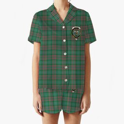 ScotsTee Shop Scottish Ralston USA Ancient Crest Women's Short Sleeve Short Set Tartan Pyjama Set