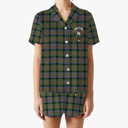 ScotsTee Shop Scottish Tennant Ancient Crest Women's Short Sleeve Short Set Tartan Pyjama Set