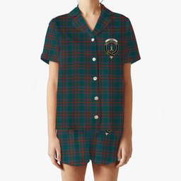 ScotsTee Shop Scottish Shaw of Tordarroch Hunting Modern Crest Women's Short Sleeve Short Set Tartan Pyjama Set