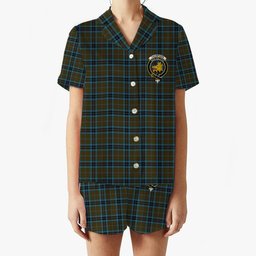 ScotsTee Shop Scottish Thompson Hunting Crest Women's Short Sleeve Short Set Tartan Pyjama Set
