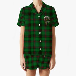 ScotsTee Shop Scottish Orrock Crest Women's Short Sleeve Short Set Tartan Pyjama Set