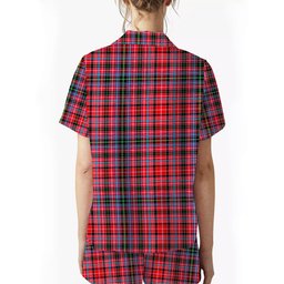 ScotsTee Shop Scottish Straiton Crest Women's Short Sleeve Short Set Tartan Pyjama Set