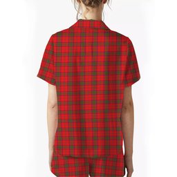 ScotsTee Shop Scottish Ross Modern Crest Women's Short Sleeve Short Set Tartan Pyjama Set