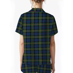 ScotsTee Shop Scottish Paterson Modern Crest Women's Short Sleeve Short Set Tartan Pyjama Set