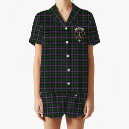 ScotsTee Shop Scottish Russell 1 Crest Women's Short Sleeve Short Set Tartan Pyjama Set