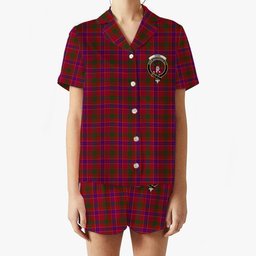 ScotsTee Shop Scottish Ross 3 Crest Women's Short Sleeve Short Set Tartan Pyjama Set