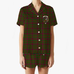 ScotsTee Shop Scottish Skene Modern Crest Women's Short Sleeve Short Set Tartan Pyjama Set