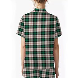 ScotsTee Shop Scottish Ross Arisaid Modern Crest Women's Short Sleeve Short Set Tartan Pyjama Set