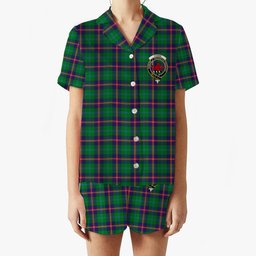 ScotsTee Shop Scottish Young SC Crest Women's Short Sleeve Short Set Tartan Pyjama Set