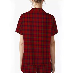ScotsTee Shop Scottish Ross Old Crest Women's Short Sleeve Short Set Tartan Pyjama Set