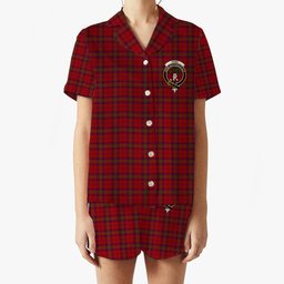 ScotsTee Shop Scottish Ross Old Crest Women's Short Sleeve Short Set Tartan Pyjama Set