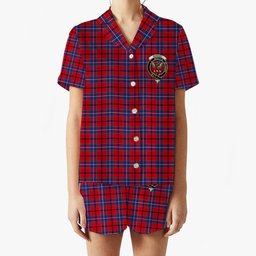 ScotsTee Shop Scottish Wishart Crest Women's Short Sleeve Short Set Tartan Pyjama Set