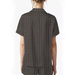 ScotsTee Shop Scottish Thomson Dress Grey Crest Women's Short Sleeve Short Set Tartan Pyjama Set