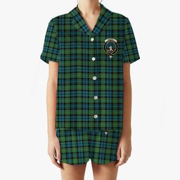 ScotsTee Shop Scottish Sempill Ancient Crest Women's Short Sleeve Short Set Tartan Pyjama Set