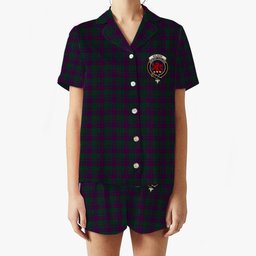 ScotsTee Shop Scottish Wilsons 211 Crest Women's Short Sleeve Short Set Tartan Pyjama Set