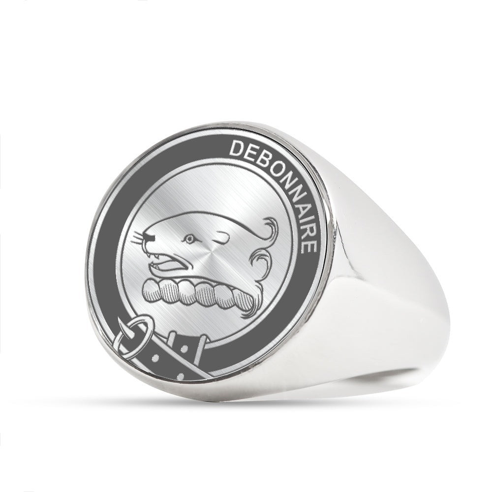 ScotsTee Shop Scottish Bethune Crest Scottish Clan Silver Gold Ring