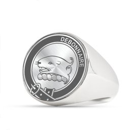 ScotsTee Shop Scottish Bethune Crest Scottish Clan Silver Gold Ring