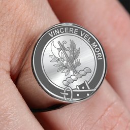 ScotsTee Shop Scottish MacLaine of Lochbuie Crest Scottish Clan Silver Gold Ring