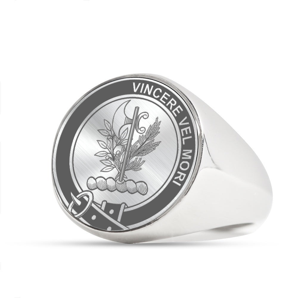 ScotsTee Shop Scottish MacLaine of Lochbuie Crest Scottish Clan Silver Gold Ring