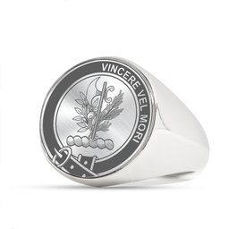 ScotsTee Shop Scottish MacLaine of Lochbuie Crest Scottish Clan Silver Gold Ring