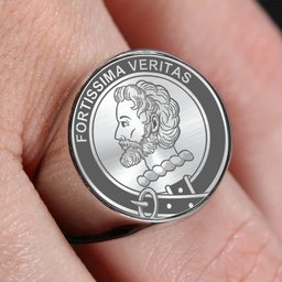 ScotsTee Shop Scottish Kircaldy of Grange Crest Scottish Clan Silver Gold Ring
