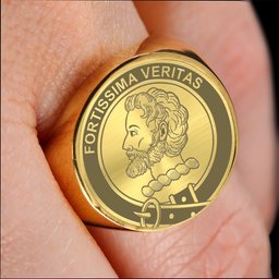 ScotsTee Shop Scottish Kircaldy of Grange Crest Scottish Clan Silver Gold Ring