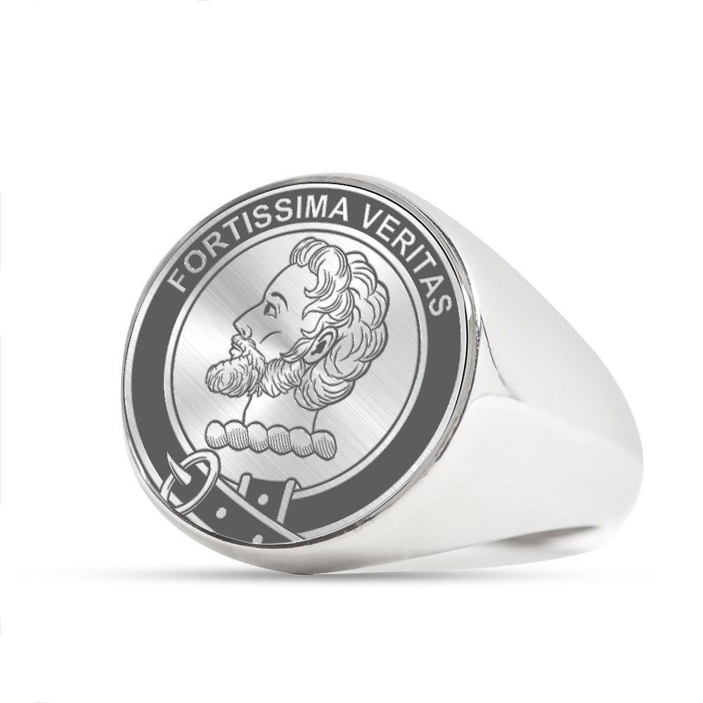 ScotsTee Shop Scottish Kircaldy of Grange Crest Scottish Clan Silver Gold Ring