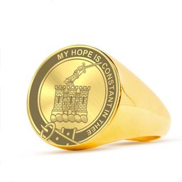 ScotsTee Shop Scottish Macdonalds Of Ranald Clan Badge Crest Scottish Clan Silver Gold Ring