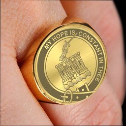 ScotsTee Shop Scottish McDonald Of Ranald Clan Badge Crest Scottish Clan Silver Gold Ring