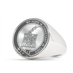 ScotsTee Shop Scottish McDonald Of Ranald Clan Badge Crest Scottish Clan Silver Gold Ring