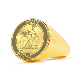 ScotsTee Shop Scottish Murray of Tullibardine Crest Scottish Clan Silver Gold Ring