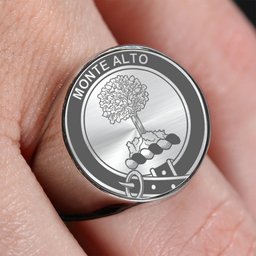 ScotsTee Shop Scottish Mowat of Inglistoun Crest Scottish Clan Silver Gold Ring