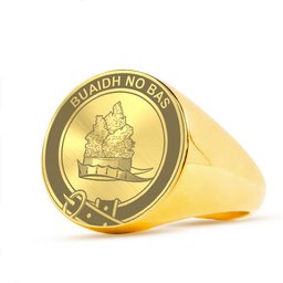 ScotsTee Shop Scottish McNeil of Barra Crest Scottish Clan Silver Gold Ring