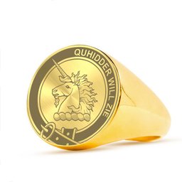 ScotsTee Shop Scottish Stewart of Appin Crest Scottish Clan Silver Gold Ring