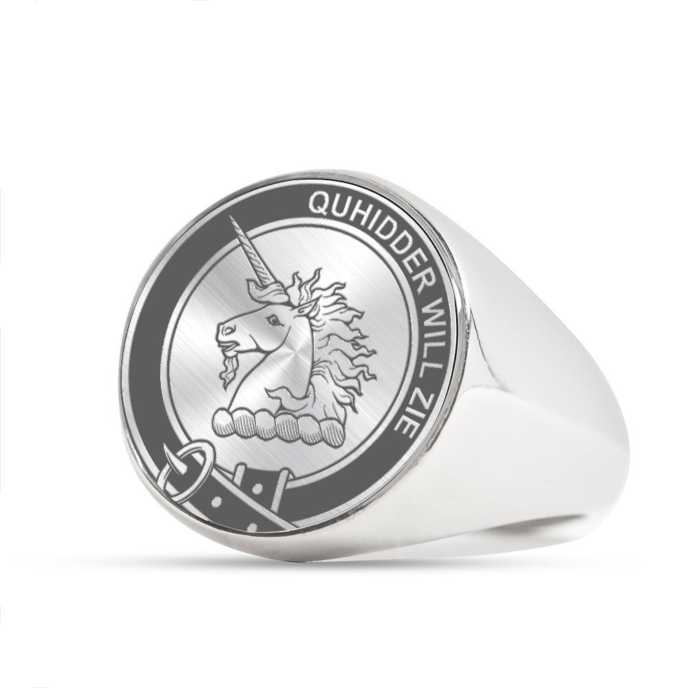 ScotsTee Shop Scottish Stewart of Appin Crest Scottish Clan Silver Gold Ring