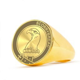 ScotsTee Shop Scottish MacNicol of Scorrybreac Crest Scottish Clan Silver Gold Ring