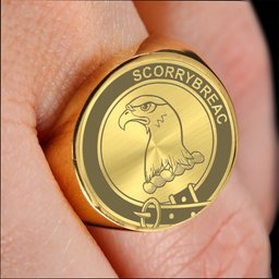 ScotsTee Shop Scottish MacNicol of Scorrybreac Crest Scottish Clan Silver Gold Ring