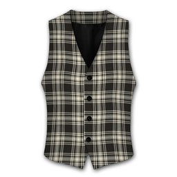 ScotsTee Shop Scottish Menzies Black & White Ancient Tartan Waistcoat Sleeveless Suit Vest