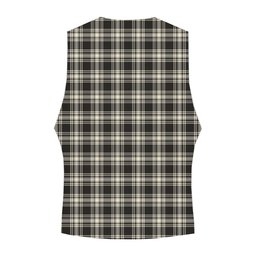 ScotsTee Shop Scottish Menzies Black & White Ancient Tartan Waistcoat Sleeveless Suit Vest