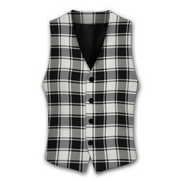 ScotsTee Shop Scottish McFie Black & White Modern Tartan Waistcoat Sleeveless Suit Vest