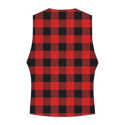 ScotsTee Shop Scottish Gregor Red & Black Modern Tartan Waistcoat Sleeveless Suit Vest