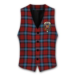 ScotsTee Shop Scottish Baillie of Polkemmet Red Crest Tartan Waistcoat Sleeveless Suit Vest