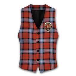 ScotsTee Shop Scottish Baillie of Polkemmet Red Ancient Crest Tartan Waistcoat Sleeveless Suit Vest