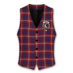 ScotsTee Shop Scottish Ainslie Crest Tartan Waistcoat Sleeveless Suit Vest